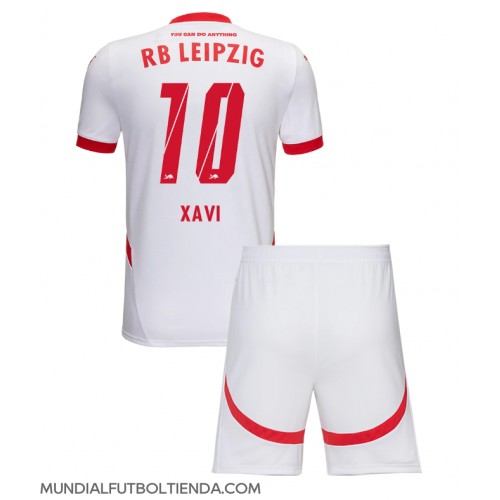 Camiseta RB Leipzig Xavi Simons #10 Primera Equipación Replica 2024-25 para niños mangas cortas (+ Pantalones cortos)